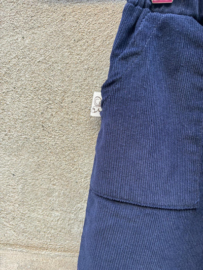 Pantalone NEW YORK blu micro coste velluto