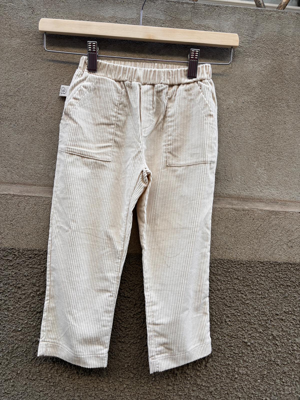 Pantalone NEW YORK panna coste velluto