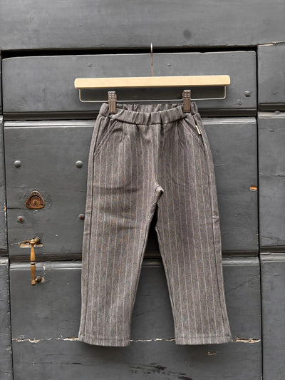 MILANO Pantalone gessato grigio chiaro