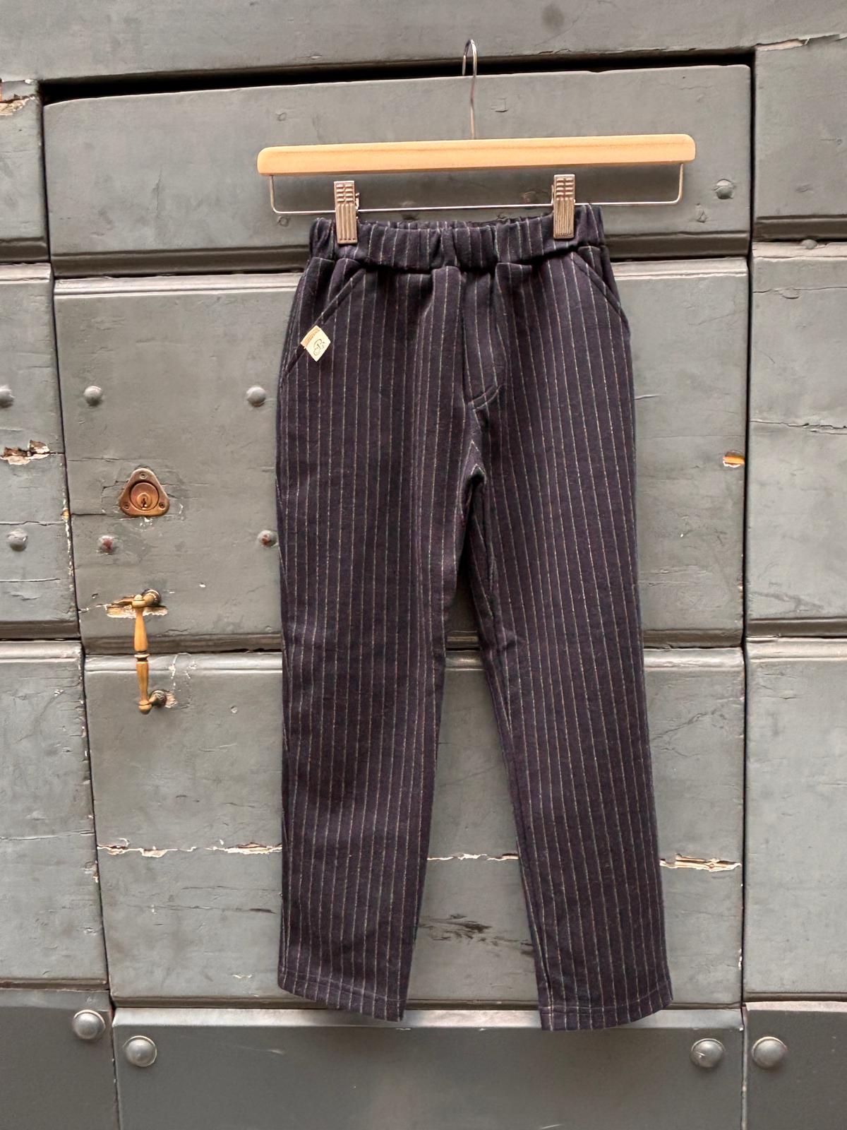 MILANO Pantalone gessato blu